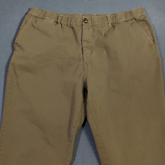 Cove USA Pants Men's 38 Olive Brown Chino Pants Stretch Elastic Waist Casual - Picture 5 of 11